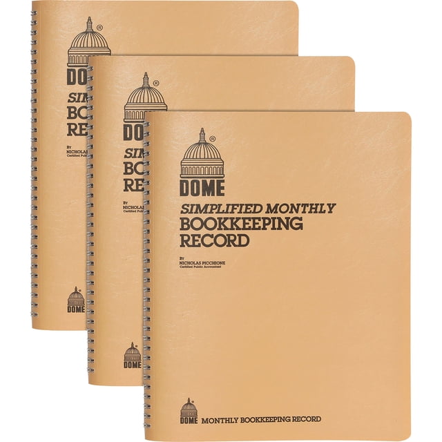 Libro de registro Dome 612BD mensual con sección de nómina, 128 páginas