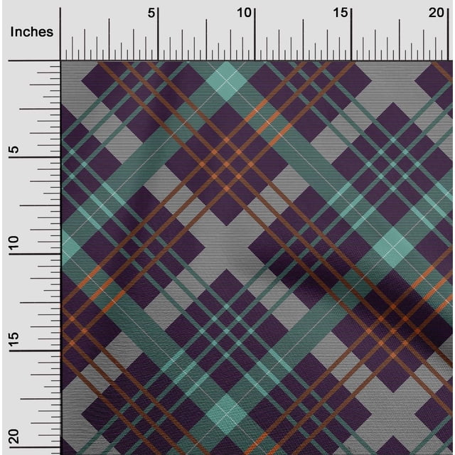 oneOone Cotton Poplin Fabric Tartan Check Fabric Prints By Yard 42 Inch Wide