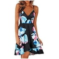 thumbnail image 1 of IROINNID A-Line Dress For Women Casual Print Sleeveless Sling Dress V-Neck Knee-Length Dress, 1 of 6