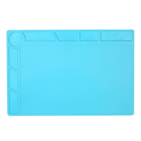 - 13.4 * 9.1 inch Silicone Heat Insulation Soldering Iron Maintenance Mat Electronics Disassembly BGA Soldering Repair Platform Pad with Ruler Screw Notches