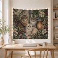 thumbnail image 5 of Armchair Bookshelf Cat with Fluffy Cats Nestled Among, Cozy Dark Academia for Book Lovers, Reading Nook Wall Decor, Christmas Gift, Tapestry Wall Hanging for Bedroom and Dorm, 5 of 7