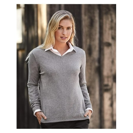 Cashmere Waterfall - Weatherproof Wovens - Fall Vintage Women's Cotton Cashmere V-Neck Sweater