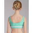thumbnail image 4 of Fldy Kids Girls 2 Piece Ballet Yoga Workout Tracksuit Sleeveless Dance Crop Top with Shorts Set Blue Green 8, 4 of 7