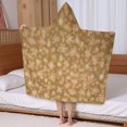 thumbnail image 5 of Golden Christmas Snowflake Pattern Hooded Bath Towel，50"x30" for Ages 3 To 12 Kids, Quick Dry Lightweight Soft Microfiber Hood Beach Towel Cover Up for Kids, 5 of 7