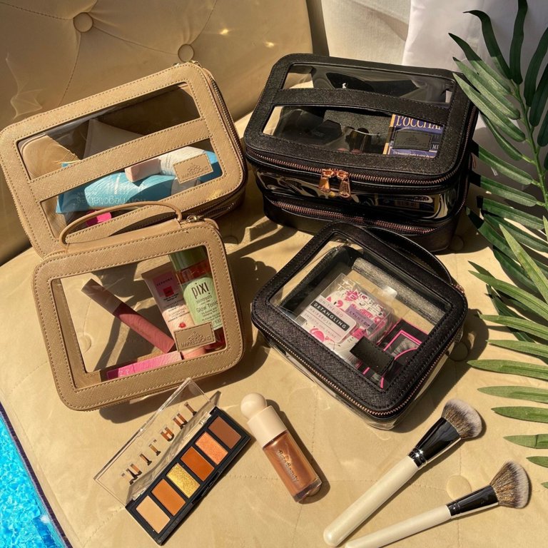 Impressions Vanity Santorini Train Case with Brush Holder, Travel