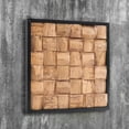 thumbnail image 6 of Warmaxx Rustic Teak Wood Wall Art Decor 17''x17 Farmhouse Framed Wall Décor for Home Living Room Bedroom Office Handcrafted Carved Natural Wooden Bricks Square Cube Pattern Wall Décoration, 6 of 18