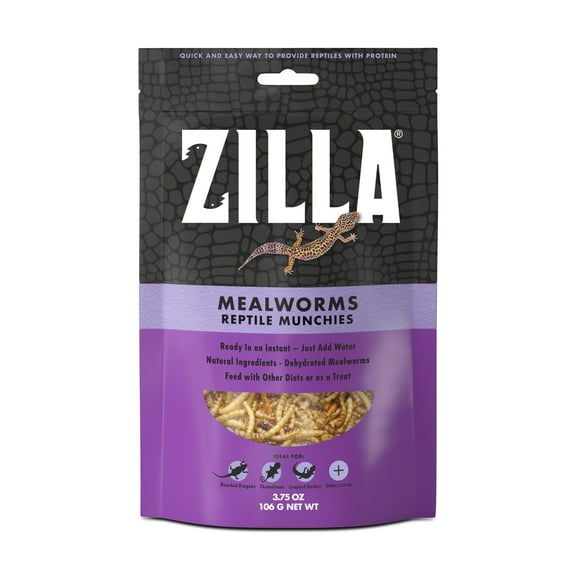 Zilla Reptile Munchies Mealworm Resealable Bag, 3.75 Ounces