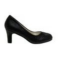 thumbnail image 3 of Badgley Mischka Little Kids Girl Medium Heel Dress Shoes with Rhinestone - Black , Size: 5, 3 of 7