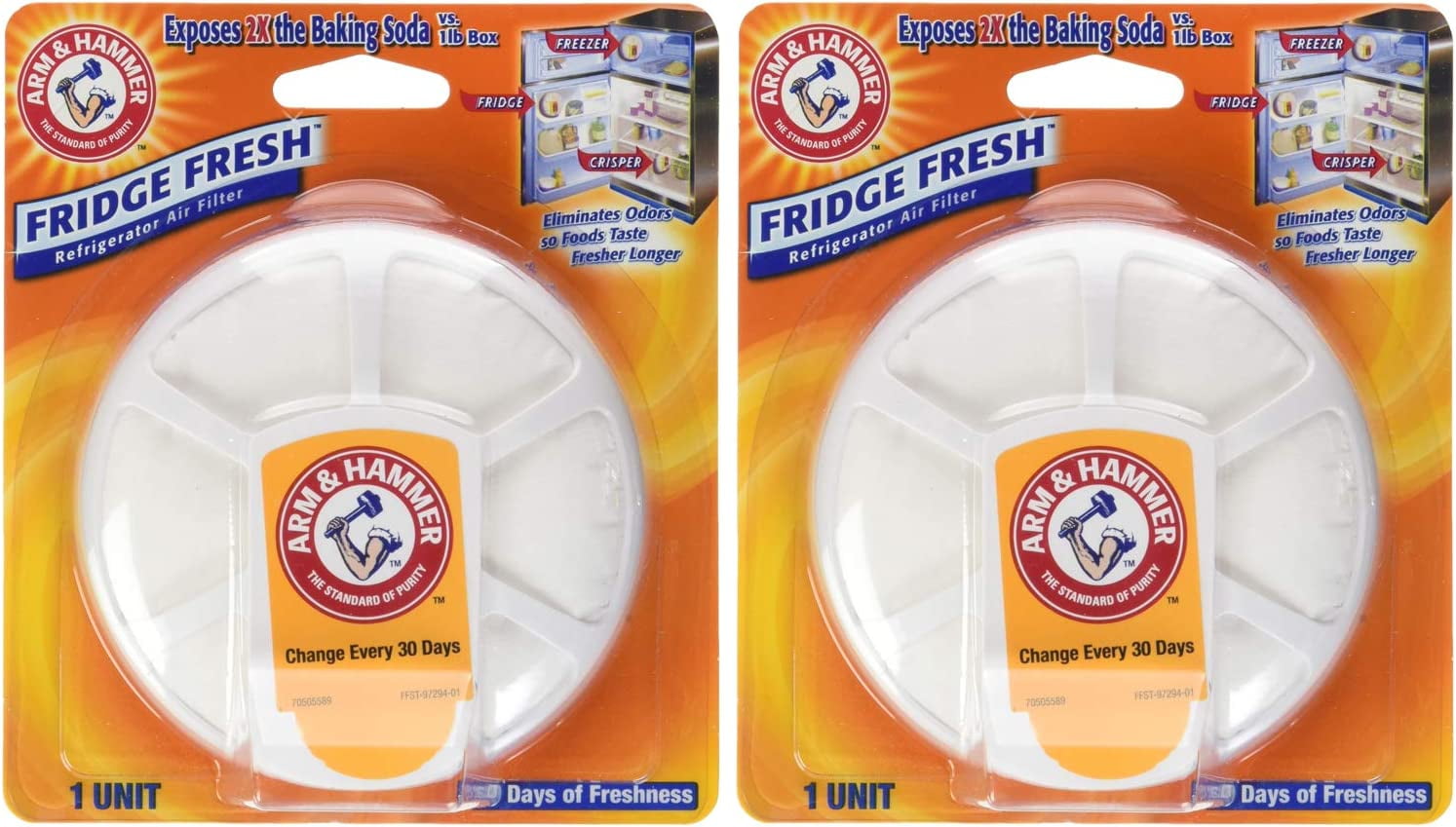 Arm & Hammer Fridge Fresh Refrigerator, 1 Count (Pack of 2)
