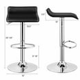 thumbnail image 2 of Gymax Ensemble de 2 Tabourets de Bar Pivotants en Cuir PU Réglables Chaises de Comptoir de Cuisine Noires, 2 of 7