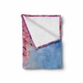 thumbnail image 2 of Flower Soft Flannel Fleece Blanket, Sakura Branches Hangs down from Tree Branch Dramatic Night Oriental Plant Image Art, Cozy Plush for Indoor and Outdoor Use, 50" x 70", Pink Blue, by Ambesonne, 2 of 6