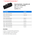 thumbnail image 2 of Power Seat Switch - Compatible with 2005 - 2017 Ford Mustang 2006 2007 2008 2009 2010 2011 2012 2013 2014 2015 2016, 2 of 2