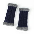 thumbnail image 5 of 50% off Clearance Women Winter Wrist Arm Warmer Solid Knitted Short Fingerless Gloves Mitten, 5 of 6