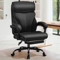 thumbnail image 3 of Office Chair - Executive  Back Breathable Comfy Desk Chair with Lumbar Support - Ergonomic Leather Rolling Swivel Computer Chair with Rock Function for Working Studying Gaming Relaxing, 3 of 3