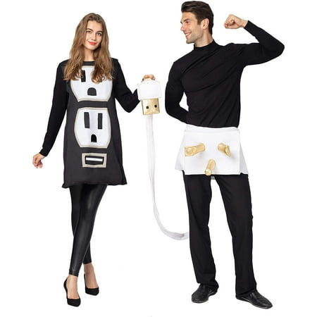 Gold Toy USB/Light Plug and Socket Couple Set Halloween Costume for