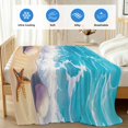 thumbnail image 4 of Coastal Beach Cooling Blanket,Lightweight Breathable Summer Throw Blanket with Double Sided Cold Effect,Nautical Ocean Starfish Shells Sea Waves Picnic Blankets Bed Sheet for Hot Sleepers 60"x80", 4 of 8