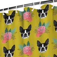 thumbnail image 3 of Yellow Boston Terrier and Flower Shower Curtain 72"x72" ,Bathroom Decorative Shower Curtains Set with 12 Hooks,Modern Waterproof Washable Shower Curtain, 3 of 6