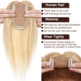 thumbnail image 6 of SEGO Clip in Hair Extensions Human Hair Toppers 100% Real Human Hair Topper Silk Base for Thinning/Loss Hair Natural Black Middle Part Hair Pieces, 6 of 9