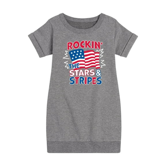 Instant Message - Rockin The Stars And Stripes - Toddler & Youth Girls Fleece Dress