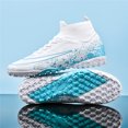 thumbnail image 3 of Zapatillas de fútbol para hombre, zapatos de entrenamiento de tobillo alto, botas de fútbol profesionales, ultraligeras, Partido de césped al aire libre, Unisex, TF/FG, nuevas, 3 of 5