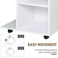 thumbnail image 5 of Vinsetto Mobile Printer Stand White 23.5 x 15.75 x 27 in, White, Standard, Particleboard, Adjustable Shelf Cabinet Cart, 4 Wheels (2 Lockable), 5 of 9