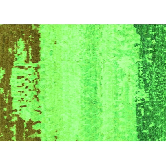 Ahgly Company Indoor Rectangle Abstract Green Modern Area Rugs, 4' x 6'