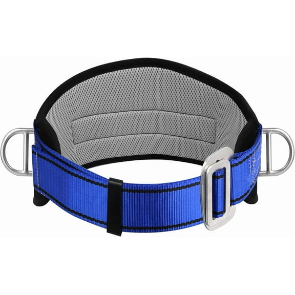Climbing Harness Belt, Positioning Climbing Belt with Waist Pad and 2 D Rings, Personal Portable Safety Belt Kit Protective Equipment, Blue