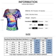 thumbnail image 5 of DYMADE Womens Multi Color Tree Printed V Neck Short Sleeve Casual Tops Shirt, 5 of 6