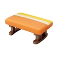 thumbnail image 2 of Taburete rectangular moderno con reposapiés acolchado de 41x30x18 cm, suave y cómodo. Naranja, 2 of 9