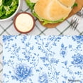 thumbnail image 3 of Amarainy Blue Floral Pattern Linen Table Mats Set of 4 for Home Kitchen Table Decor 12x18 inch, 3 of 5