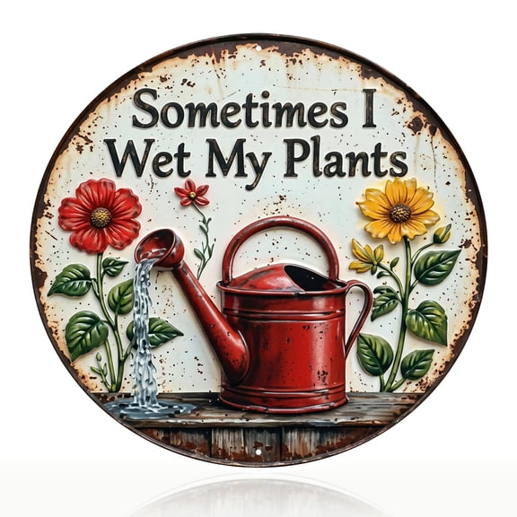 Garden Gifts Sometimes I Wet My Plants Vintage Gardening Signs for Home Garden Greenhouse Living Room Bedroom Yard Outdoor Decor 8x8 Inch