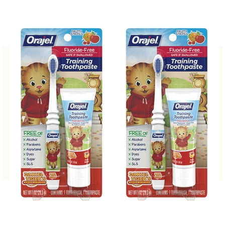 2 Pack - Orajel Daniel Tiger's Training Toothpaste Fruity Stripes 1.0oz Each