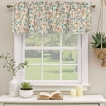 thumbnail image 2 of 2 Pack Valances for Window, Teal Orange Eucalyptus Short Curtains for Kitchen Bedroom Living Room, Spring Botanical Leaves Rod Pocket Small Window Treatment Valance Drapes 42 x 18 Inch, 2 of 8