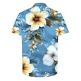 thumbnail image 4 of Njoeus Mens Hawaiian Shirts Short Sleeve Button Up Shirts - Novelty Floral Graphic T-Shirt Comfortable Casual Summer Beach Shirts - Big & Tall Sizes 3X 4X 5X Summer Savings Light Blue, 4 of 5