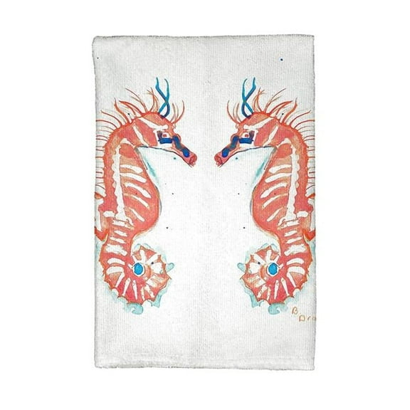 Betsy Drake KT100 Coral Sea Horses Kitchen Towel