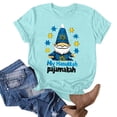thumbnail image 2 of Jinhomg Jewish Hanukkah Shirt for Women Funny Cute Gnome Graphic Celebration Tees Casual Comfy Short Sleeve Crew Neck Chanukah Tops Spring Saving Light Blue S, 2 of 4