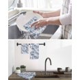 thumbnail image 5 of Watercolor Forest Blue Kitchen Dish Towels for Drying Dishes Set of 2, Abstract Art Modern Trees Waffle Weave Microfiber Hand Tea Bathroom Towels Quick Dry & Absorbent Towel 12x12, 5 of 7