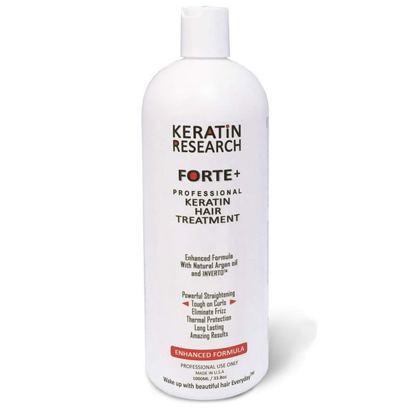 Keratin Forte Extra Strength Brazilian Keratin Hair Treatment Straightening Complex Blowout Treatment Professional Grade Natural Organic Results Argan Oil Keratina Brasilera Para Alisar el Pelo (32oz)