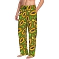 thumbnail image 3 of Mens Pajama Pants - Soft Sleep & Lounge Pants for Men, Papaya Print leaf Cuteness Casual PJ Bottoms Pants with Pockets, 3 of 5