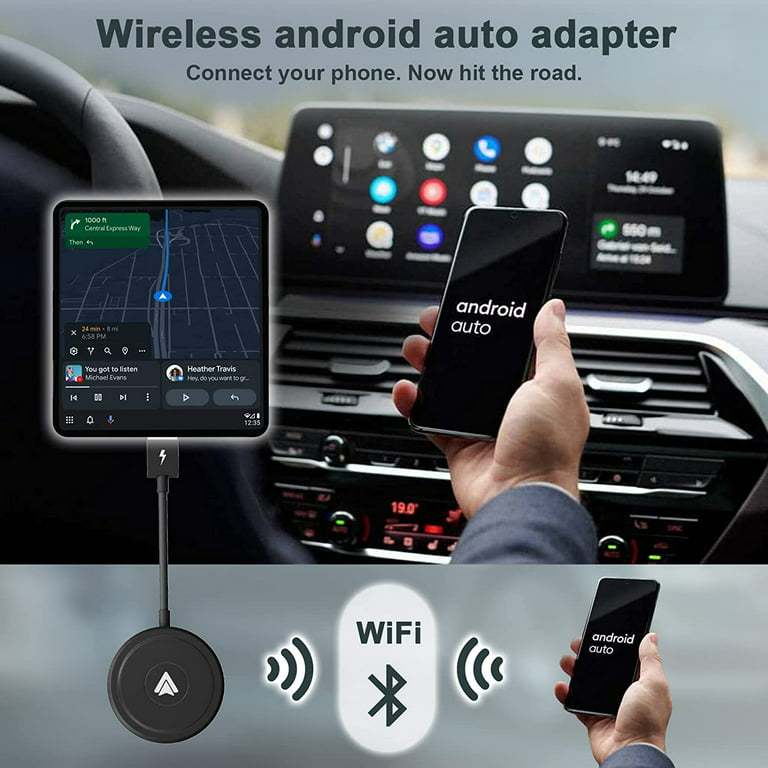 FIEWESEY Wireless Android Auto Car Adapter,Android Phones Converts