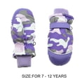 thumbnail image 4 of Bewildely 3 pares de manoplas para niños, impermeables, de invierno, diseño práctico, suministros de esquí, cómodas actividades al aire Suministros térmicos camuflaje morado, 4 of 5