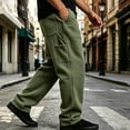 thumbnail image 2 of Men's Stylish Athletic Pants Casual Loose Fit Joggers with Pockets Solid Color Drawstring Waist Lounge Sweatpants Street Running Outdoor Outfits, 2 of 7