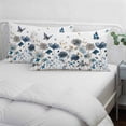 thumbnail image 4 of Gray Blue Flowers Throw Pillow Covers, Watercolor Floral Butterflies Spring Soft Breathable Pillow Cases with Invisible Zipper for Sleeping, Standard Pillowcases for Couch Bed Sofa Chair 20x26 Inches, 4 of 9