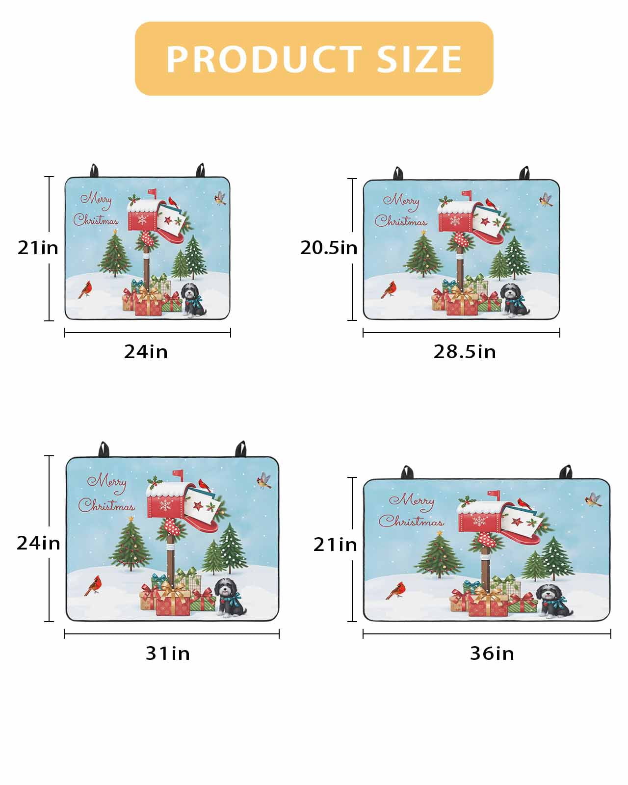 Large Induction Cooktop Protector Mat Christmas Stove Top Covers for Electric Stove, Winter Cartoon Xmas Mailbox Cardinal Pine Trees Decorative Stove Burner Cover Mats, Glass Top Stove Cover