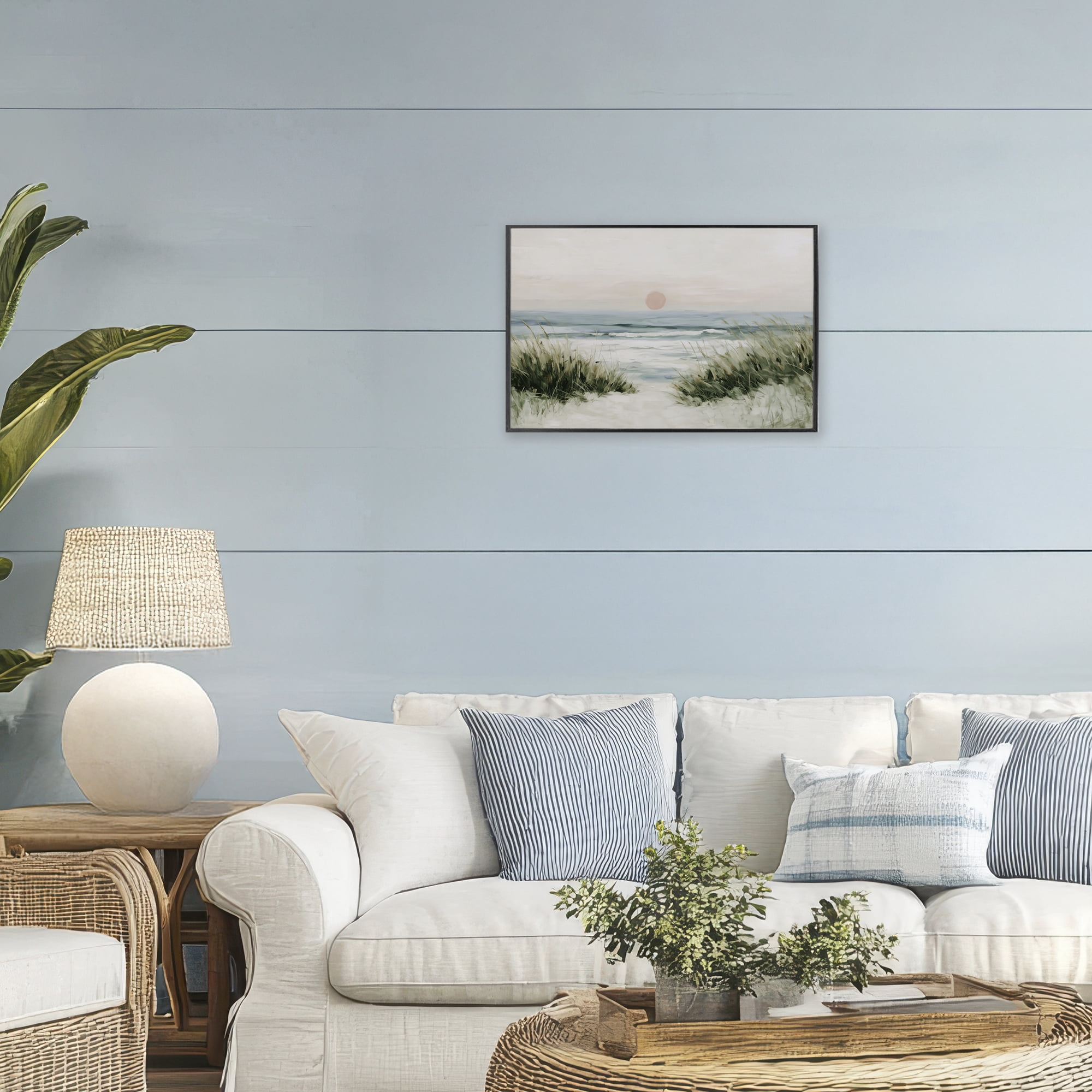 Stupell Industries Coastal Dunes with Wild Beach Grass Black Framed Giclee Art, design by Chromatic Storm Studio