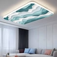 thumbnail image 2 of Turquoise Ombre Fluorescent Light Covers, Modern Geometric Moire Abstract Art Magnetic Light Covers for Ceiling Lights, Fluorescent Ceiling Shade Filters for Classroom Bedroom Office 4x2Ft x 2PCS, 2 of 8