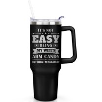 1pc wife 40oz Tumbler with Straw & Handle - Insulated Stainless Steel Cup | Holiday Gift for Man Women (Christmas, Valentine's, Birthday)