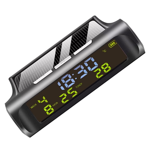 LOLIPPYY Digital Thermometer for Car Dashboard with Clock, ABS Material, 1 Piece Vehicle Temperature Gauge