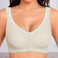 thumbnail image 4 of GEWSEY Women's Front Closure Bras Posture Full Coverage Plus Size Underwire Unlined Back Support Plunge Seamless Bra B-H White, XXL, 4 of 6