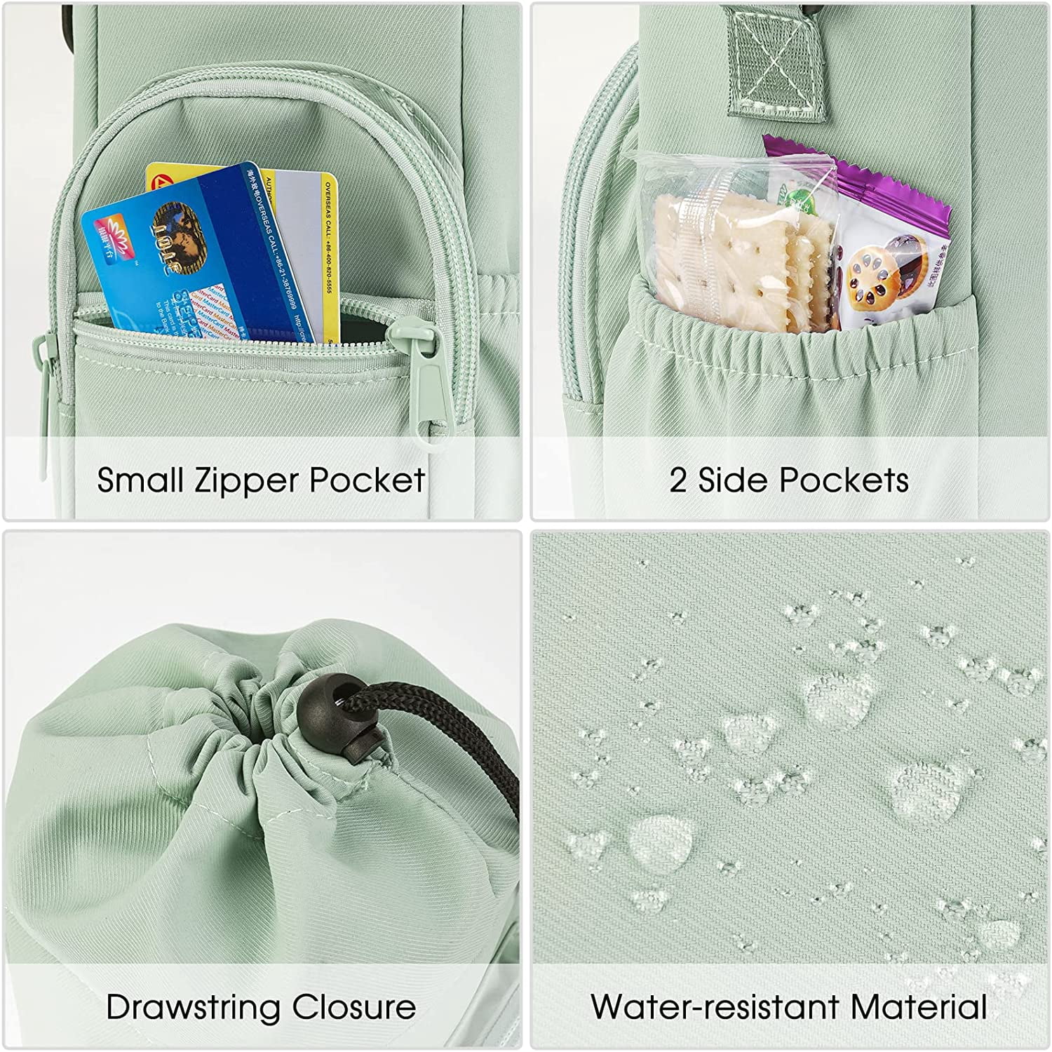 Half Gallon Water Bottle Carrier Bag - Neoprene Sleeve With Shoulder Strap & Pockets, For Hiking & Camping